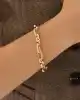 Oval Halkalı Altın Zincir Bileklik
