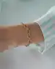 Dörtgen Zincirli Altın Bileklik