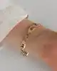 Düğme Zincirli Altın Bileklik
