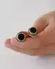 Siyah Taşlı Altın Erkek Kol Düğmesi