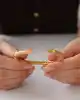 22 Ayar Bordo Taşlı ve Dorikalı Kelepçe Bileklik