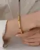 22 Ayar Yeşil Taşlı ve Dorikalı Altın Kelepçe Bileklik