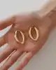 Bold Oval Halka Altın Küpe