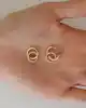 İkili Taşlı Altın Halka Küpe