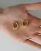 Bold Oval Altın Halka Küpe