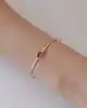 Pembe Taşlı Altın Tel Kelepçe Bileklik
