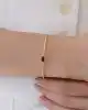 Pembe Taşlı Altın Tel Kelepçe Bileklik