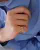 Mavi Taşlı Yıldız Serçe Parmak Yüzük