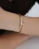 Taşlı Altın Sarmal Kelepçe Bileklik