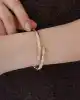 Taşlı Altın Sarmal Kelepçe Bileklik