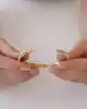 Mini Taşlı Altın Kelepçe Bileklik