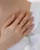 Taşlı Damla Altın Yüzük