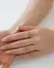 Renkli Taşlı Çiçekli Altın Yüzük