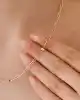 Taşlı Slim Ataç Zincir Kolye