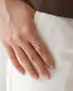 Taşlı Mini Çiçek Altın Yüzük