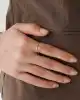 Taşlı Mini Çiçek Altın Yüzük
