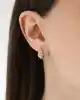 Taşlı Altın Halka Küpe