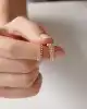 Mini Sıra Taşlı Altın Küpe