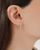 Mini Sıra Taşlı Altın Küpe