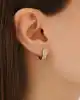 Mini Baget Taşlı Altın Küpe