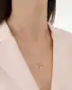 Taşlı Altın Çiçek Kolye