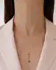 İkili Kalp Altın Taşlı Kolye