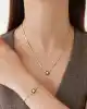 Baget Taşlı Balıksırtı Zincirli Altın Kolye