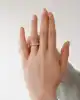Mix Taşlı Altın Yarımtur Yüzük