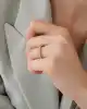 Mix Taşlı Altın Yarımtur Yüzük