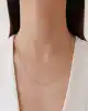 Beyaz Altın Mini Oval Ataç Zincir Kolye