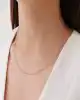 Beyaz Altın Mini Oval Ataç Zincir Kolye