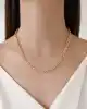 Desenli Altın Halka Zincir Kolye