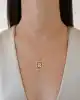 Altın Grid Harf Kolye