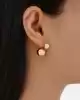 Altın İkili Top Küpe
