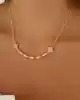 Altın Yoncalı Tasarım Kolye