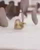 Altın Taşlı Kalp Kolye Ucu