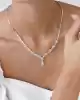 Baget Seli Beyaz Altın Kolye
