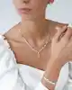 Baget Seli Beyaz Altın Küpe