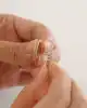Baget Taşlı Altın Dörtgen Küpe