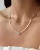 Baget Taşlı Yılan Zincir Kolye