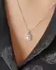Beyaz Altın Baget Kolye