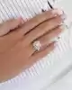 Beyaz Altın Baget Taşlı Yüzük