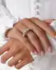 Beyaz Altın Beştaş Yüzük