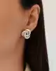 Beyaz Altın Bold Düğüm Küpe