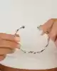 Beyaz Altın Dalgalı Kelepçe Bileklik