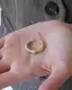Beyaz Altın Detaylı Halka Küpe