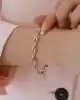 Beyaz Altın Detaylı Zincir Bileklik