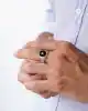 Beyaz Altın Mineli Erkek Yüzük