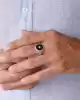 Beyaz Altın Mineli Erkek Yüzük