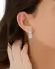 Beyaz Altın Sıra Baget Küpe